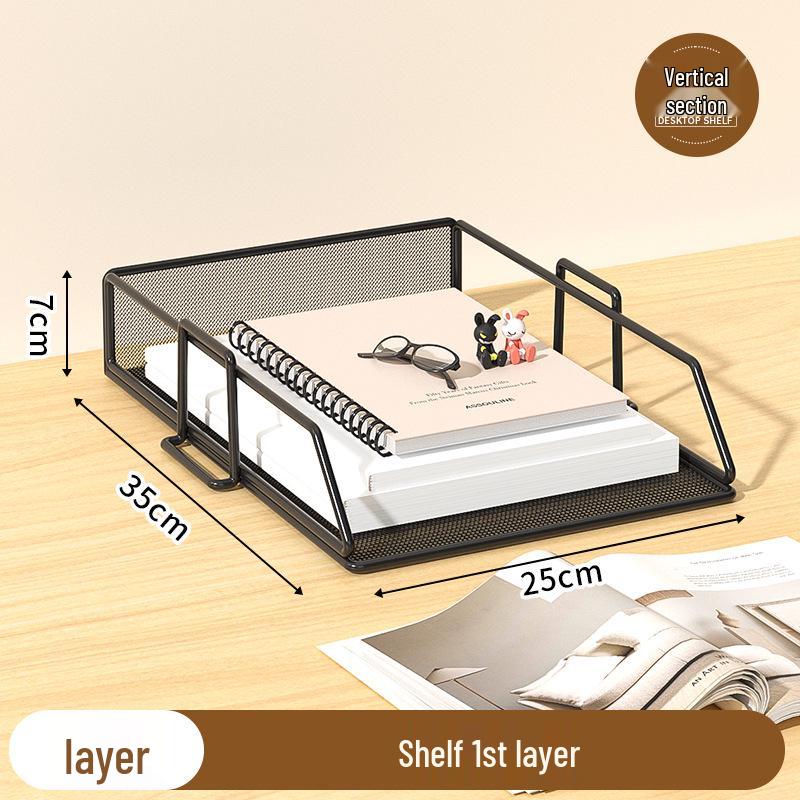Metal Desktop File Organizer Rack for Office and Home