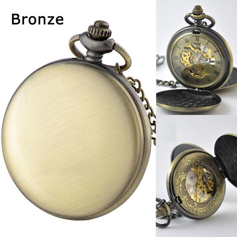Vintage Double-Lid Polished White Metal Mechanical Pocket Watch - Glossy Student Gift & Commemorative