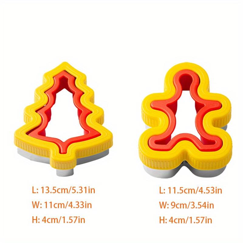 2Pcs Christmas Tree Gingerbread Man Sandwich Cutter Stainless Steel Cookie Bread Sealer DIY Breakfast and Lunch Baking Tools