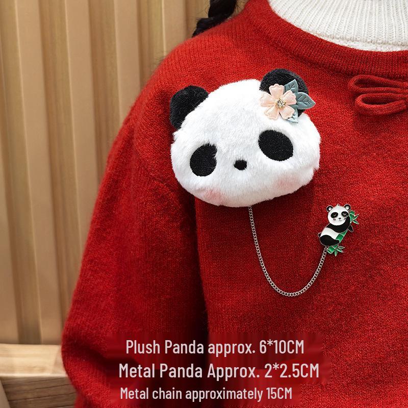 Cute Red Panda Plush Brooch - Backpack Pin Badge for Students & Couples - Birthday Gift Accessory for Women
