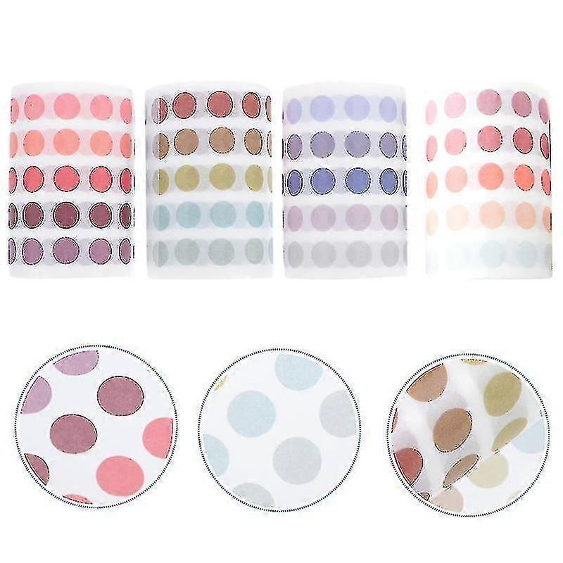 4pcs Decorative Stickers,dot Sticker Tape Cute Printed Solid Color Handbook And Paper Label Sticker, 6mm*3m - RiRi