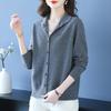 Puyuan Women's Pure Wool Lapel Knit Cardigan - Autumn/Winter Loose Fit Sweater Coat, Warm Slimming Style for Moms