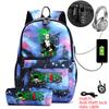 One Piece Zoro Print Anti Theft School Backpack Student Bookbag with Pen Case for Kids Teens