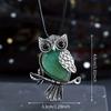 1pc JXMYBA Artificial Crystal Owl Pendant Necklace, Amethyst Rose Quartz Faux Gemstone Lucky Jewelry, Women'S Handmade Stone Pendant with Artificial F