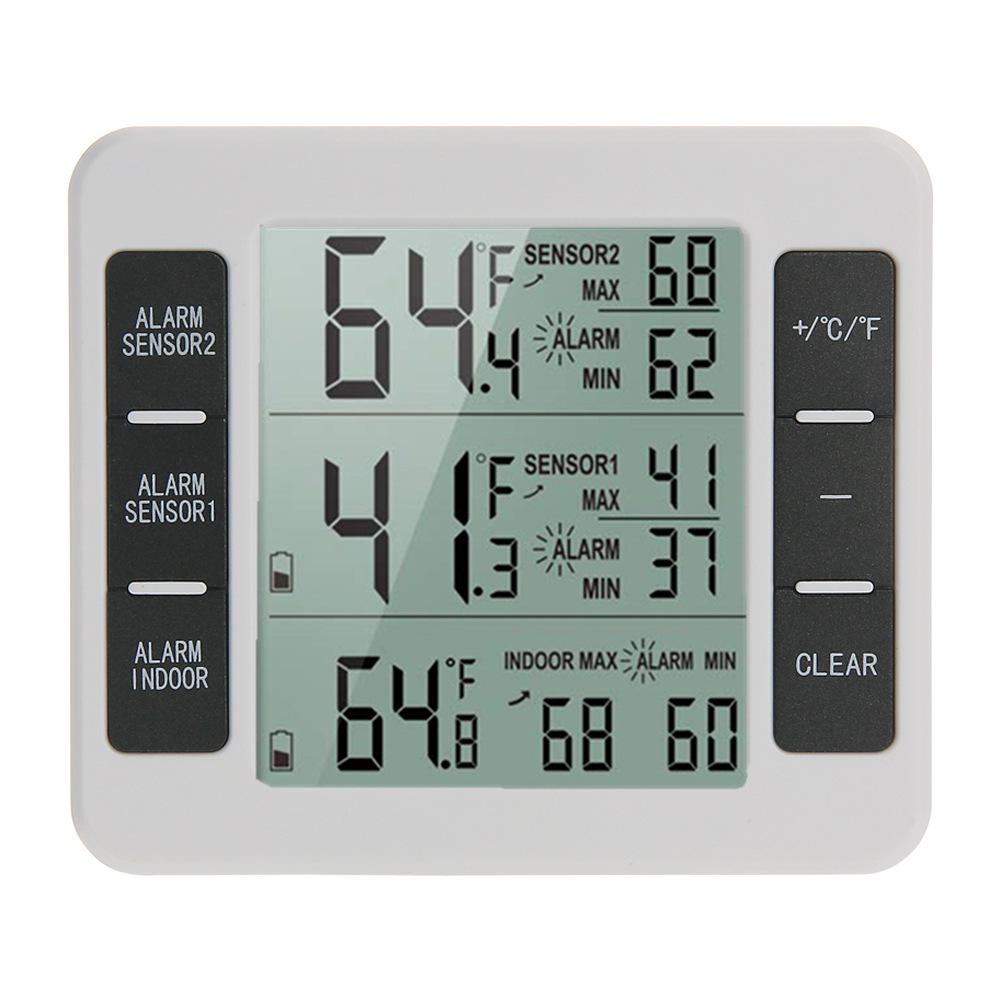 Wireless Indoor/Outdoor Thermometer – Dual Sensor, Electronic, for Home and Refrigerator