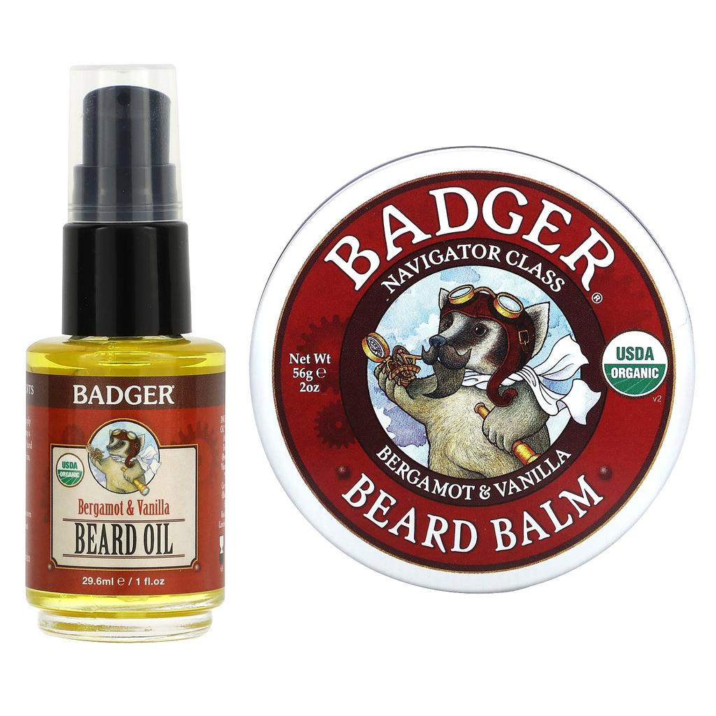 Beard Grooming Kit, Bergamot & Vanilla, 2-piece kit