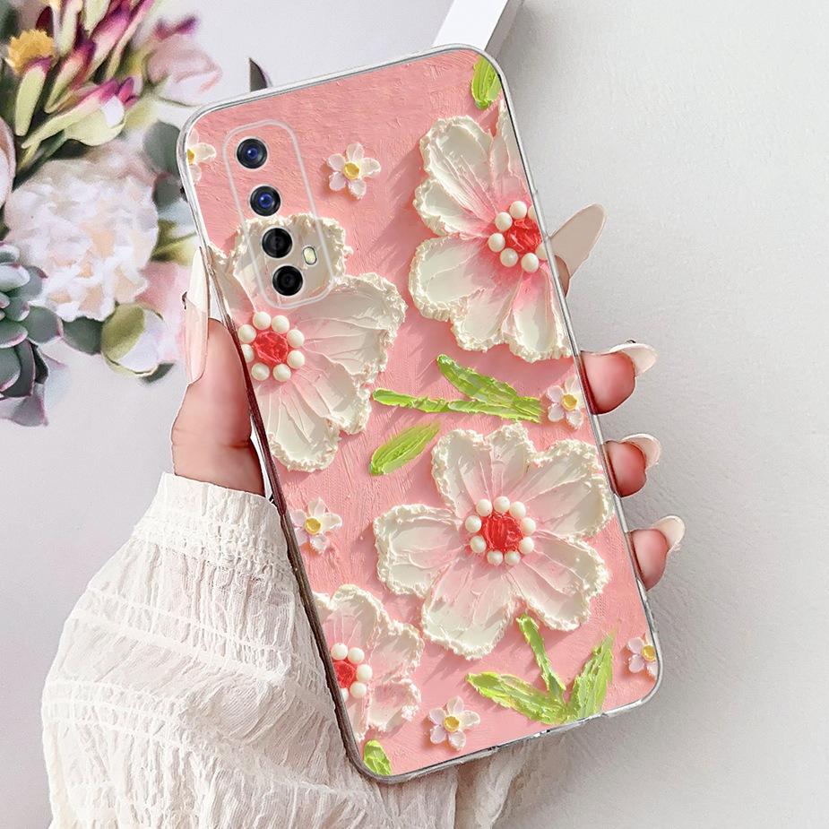 For Realme 7 5G Case RMX2111 Cute Cat Luxury Painted Cover Soft Silicone Phone Case For Realme 7 Pro Realme7 5G Back Cover Coque