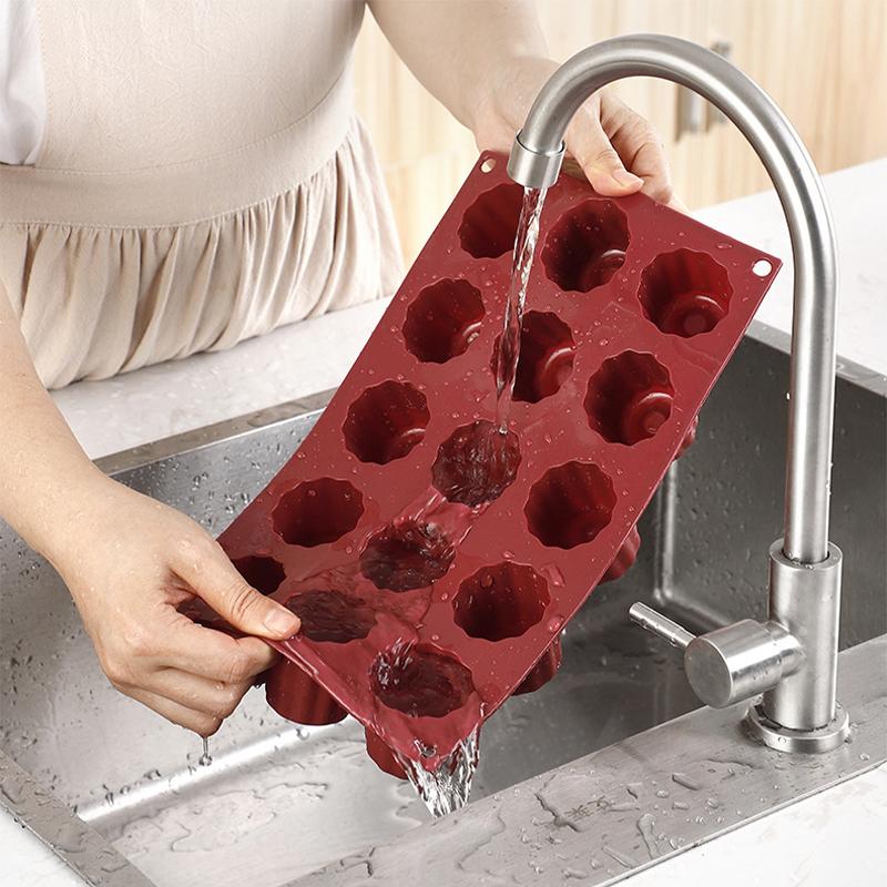15-dílná silikonová forma na cannelé, formy na dorty, formička na cupcakes a muffiny, nepřilnavá forma na pečení cannelé, forma na pudink, pro kuchyňské doplňky