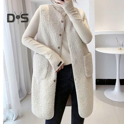 Gilet da donna elegante e casual, senza maniche, con scollo a V, chiusura con bottoni, giacca da donna con tasca, per l'uso quotidiano