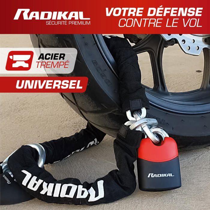 Antivol chaîne cadenas - radikal - rk4120 - acier trempé - 120 cm - sécurité renforcée