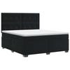 Boxspringbett mit Matratze Schwarz 140 x 190 cm Samt