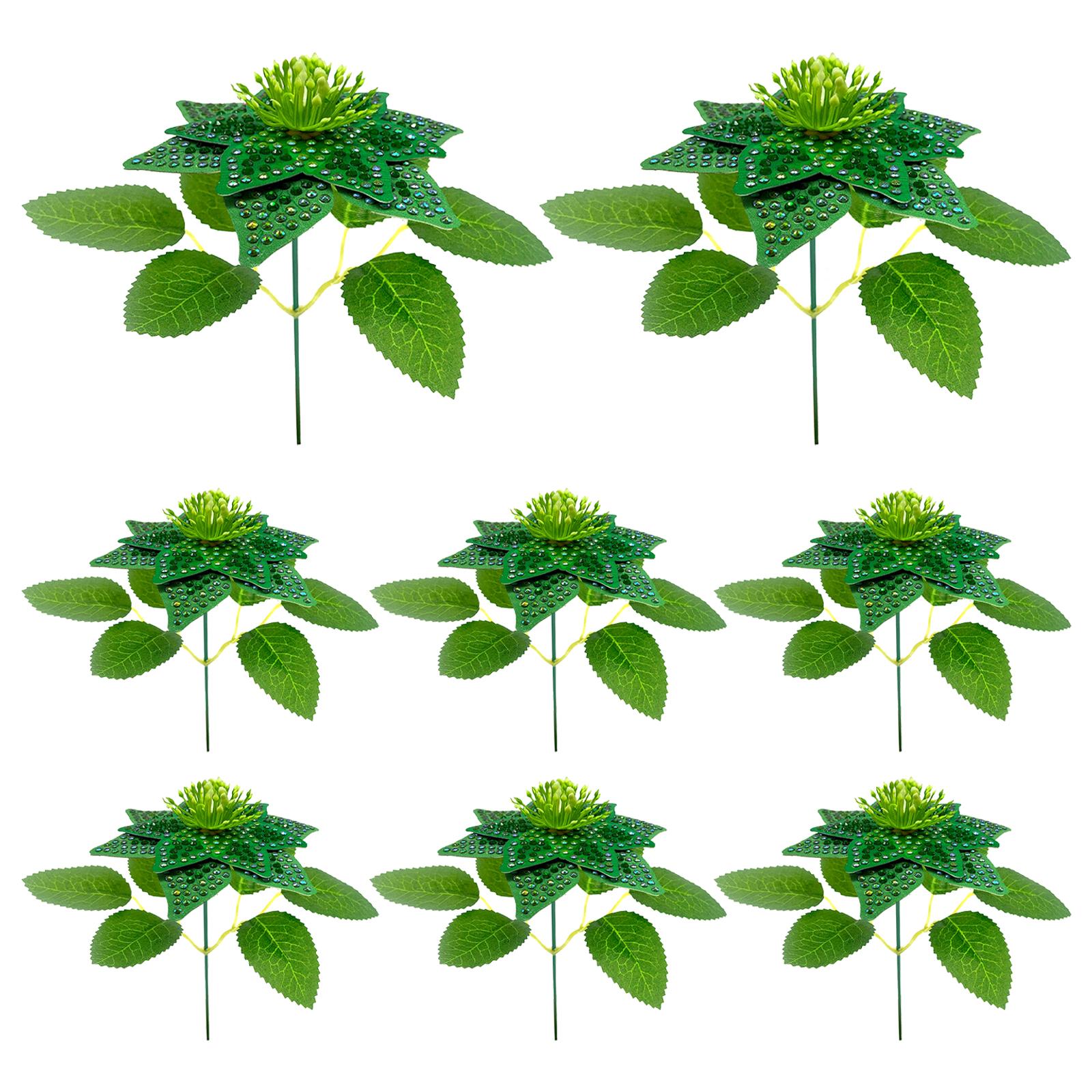 

8Pcs 3D Artificial Flowers DIY Diamond Painting Tabletop Ornaments Kit Diamond Painting Desktop Decorations for Adults Beginner зелёный