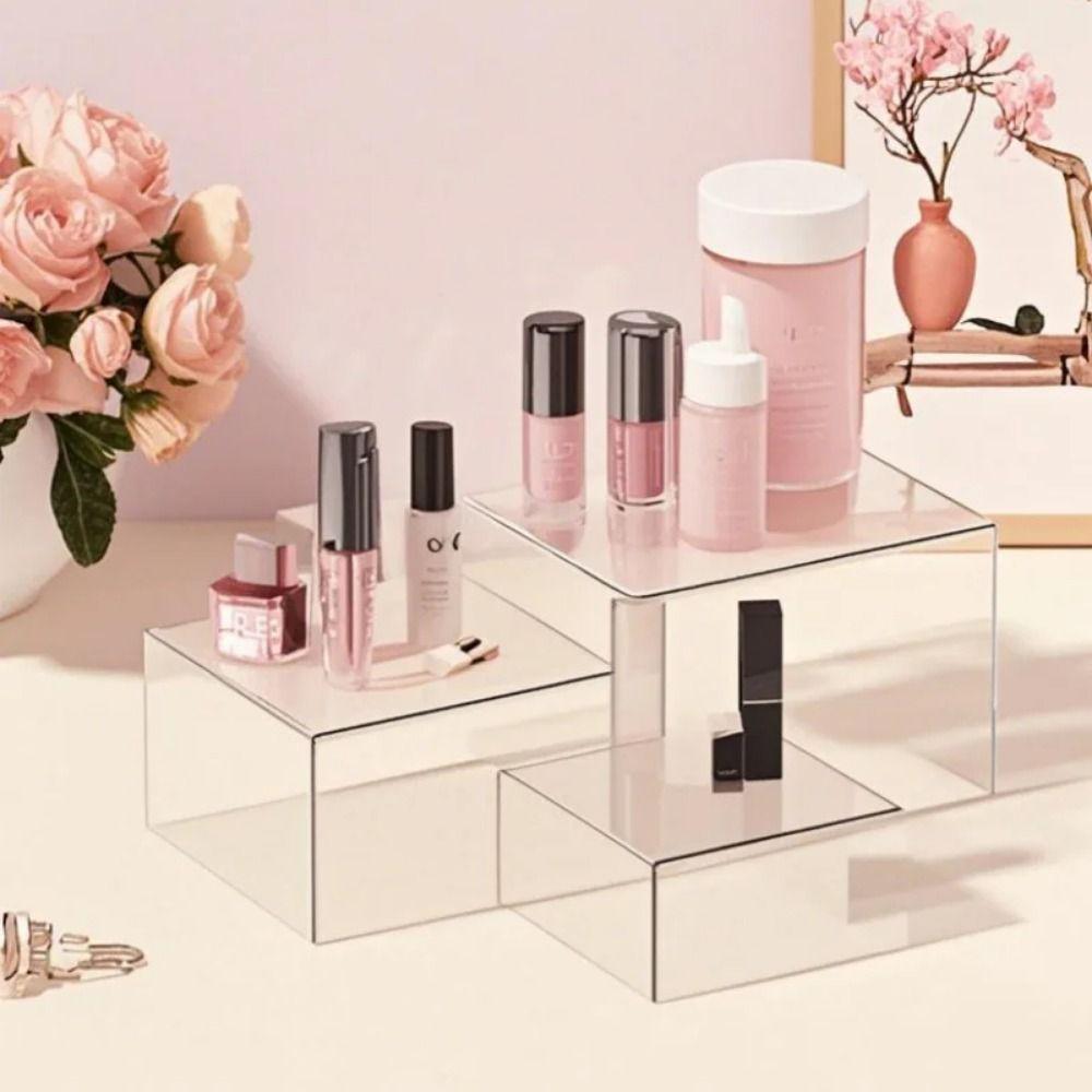 White /Transparent Acrylic Display Cube Stackable Buffet Decorating Box  Jewelry