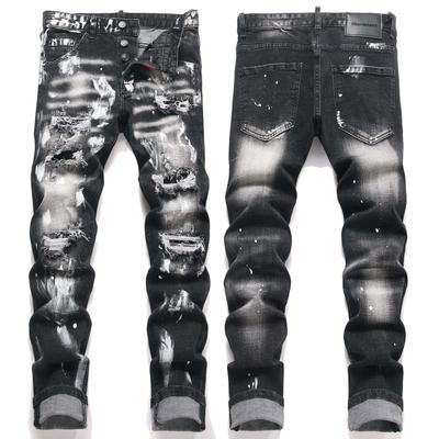 Rompimento Explosivo Óleo Cera Tabu Jeans Denim Masculino Ajustado Perna Pequena D4047