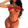 Exotic Three-Point High-Cut Bikini Lingerie Set