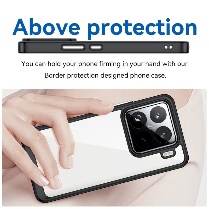 For Xiaomi 15 Pro Phone Case WANLONFENG XC Series TPU Acrylic Cover with Tempered Glass (Big Lens Hole)