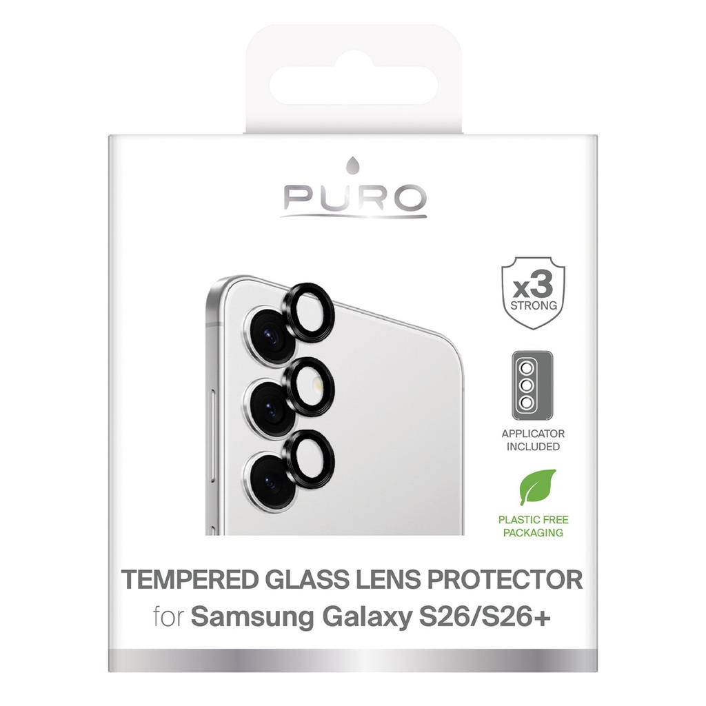 Tempered glass for the rear camera for Samsung Galaxy S26/S26 Plus - with a black frame