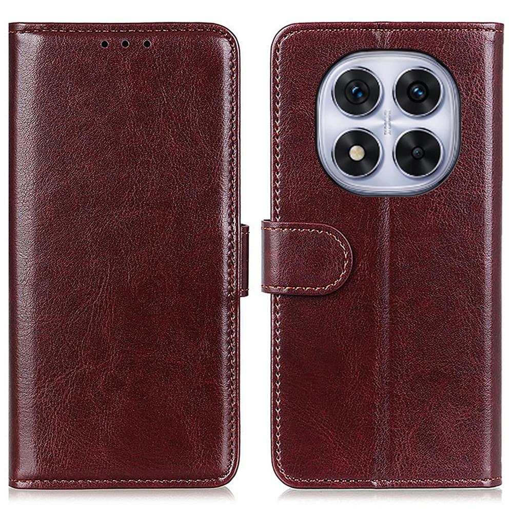 

Чохол для Xiaomi Redmi Note 14 Pro 5G/Poco X7 5G з текстурою Crazy Horse , з PU шкіри, чохол-підставка для телефону Brown