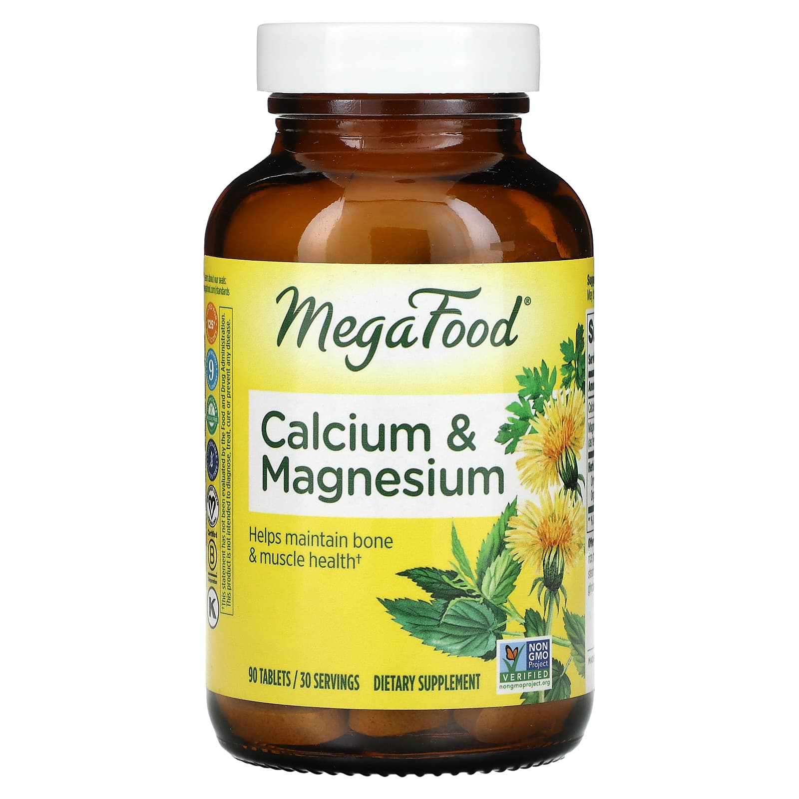 

MegaFood, Calcium & Magnesium, 90 Tablets
