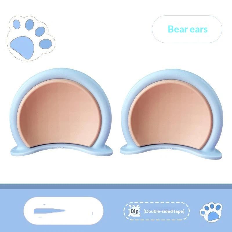 1 Pair Cute Soft Abs Bear Ear Decorations Lovely Kawaii Appearance Fit For Scooters Motorcycles Helmets