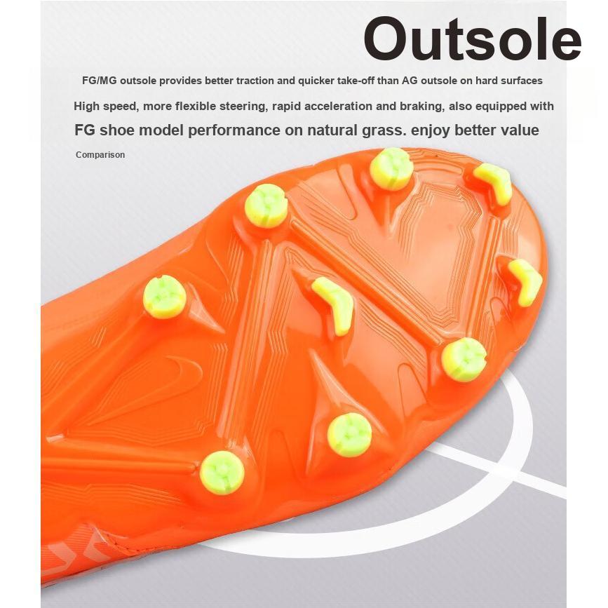 New Nike Phantom GX Academy Jr. Phantom GX Academy Anti Slip Wear Resistant Low Top Kids' Soccer Shoes Orange Black Kids DZ3494-800