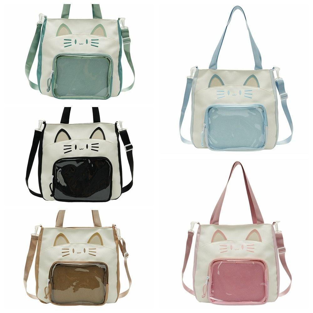 Idol Merchandise Storage Transparent Pocket Zipper Bag Fashion Backpacks Kawaii Cat Itabag  Outdoor