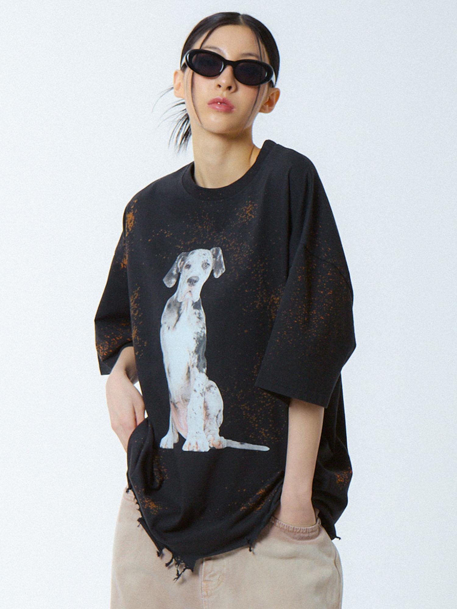 Unknown Planet Dalmatian Washed Tee Black Black/Free