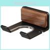 Walnut Wood Wall Mount Hair Dryer Holder With Nonpenetrating Design For Bathroom Storage