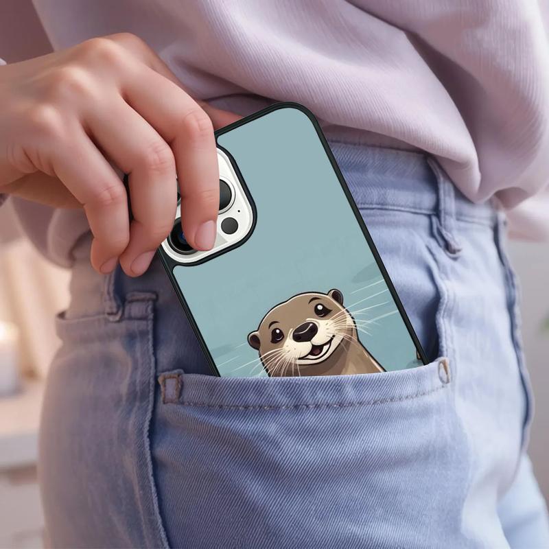 Cute Cartoon Otter Phone Case For iPhone 17 Air 15 16e 14 13 Pro Max Coque 12 11 Pro Max PLUS Cover