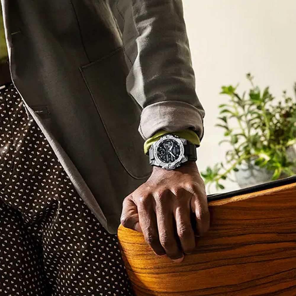 Casio G-Shock G-Steel Solar Analog-Digital Watch Black Silver GST-B400-1A Bluetooth Connectivity