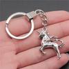 Elephant Horse Animal Duo Pendant Antique Bronze Metal Keychain with 30mm Ring for Students Hot Sale
