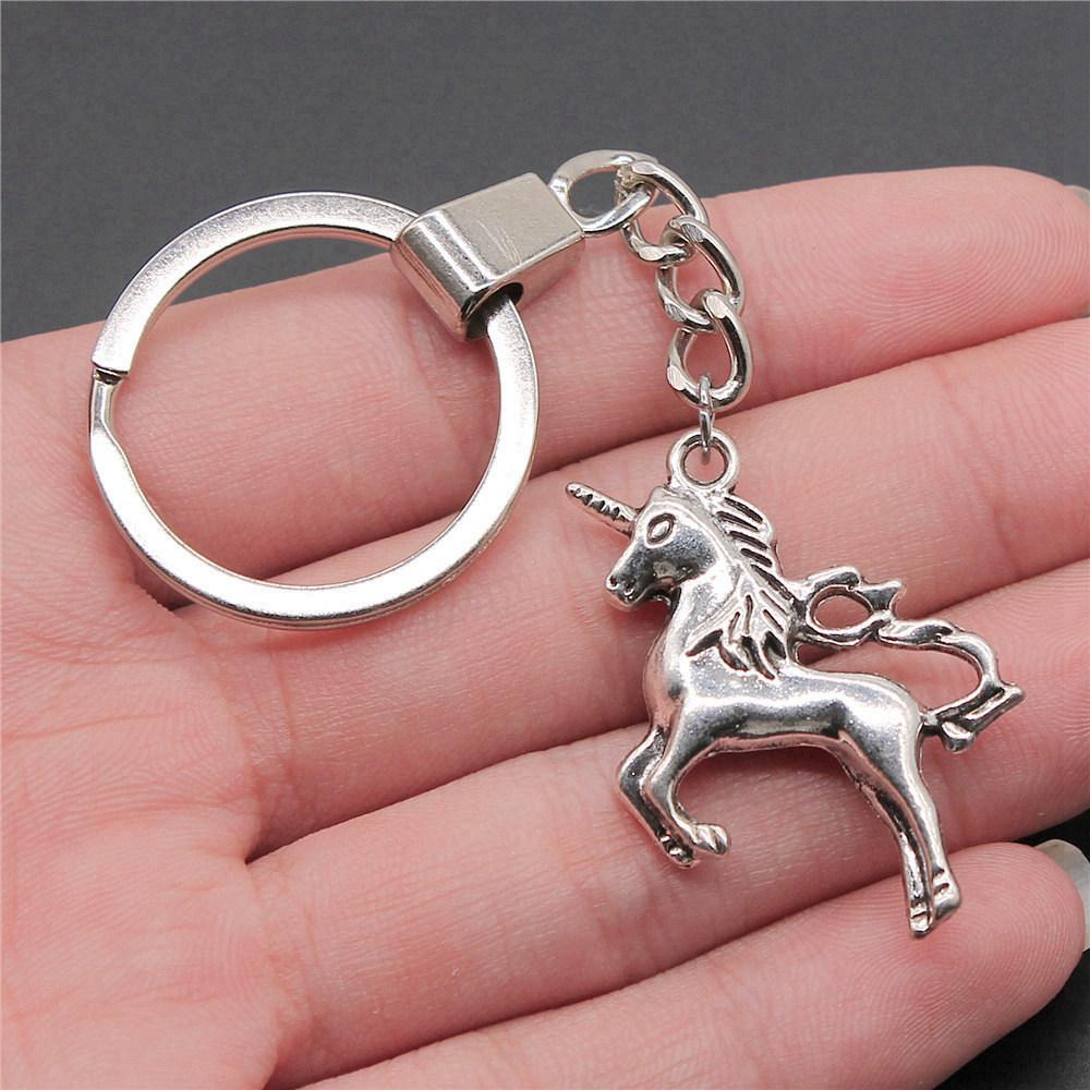 Elephant Horse Animal Duo Pendant Antique Bronze Metal Keychain with 30mm Ring for Students Hot Sale