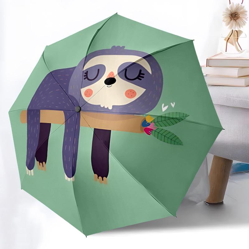 1pc Sloth Branch Automatic Folding Umbrella - 8-Rib Compact Travel Umbrella Durable & Portable for Outdoor Use, Perfect Gift for Birthdays119