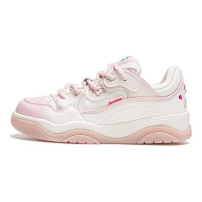 Li Ning Tpu Synthetisch Leer Journey 2.0 Comfortabel Veelzijdig Slijtvast Antislip Laag Uitgesneden Skateschoenen Dames sneaker Wit Roze AGCU092-8
