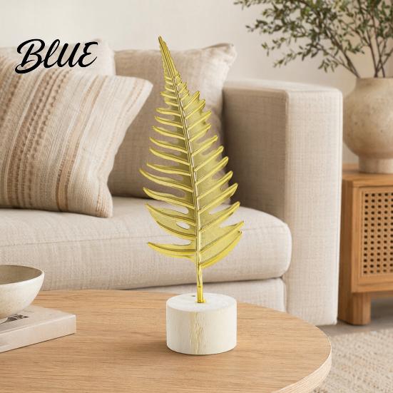 Soft Desktop Decoration Gold Leaf/Feather Ornaments with Weighted Round Base Metal 3D Lightweight Leaf Decor for Home Office Gift And Display Accents