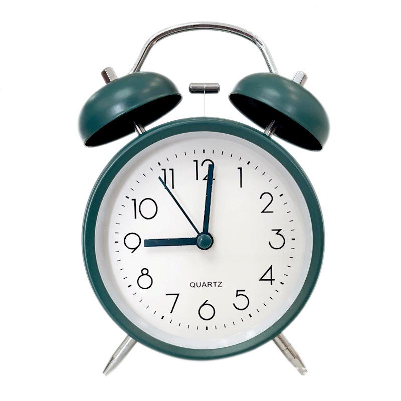 4" Silent Metal Alarm Clock with Light & Customizable Logo for Kids/Students