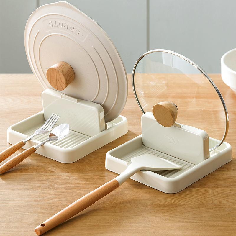 Kitchen Pot Lid Storage Organizer No Drill Adhesive Rack Space Saving for Small Kitchen Countertop