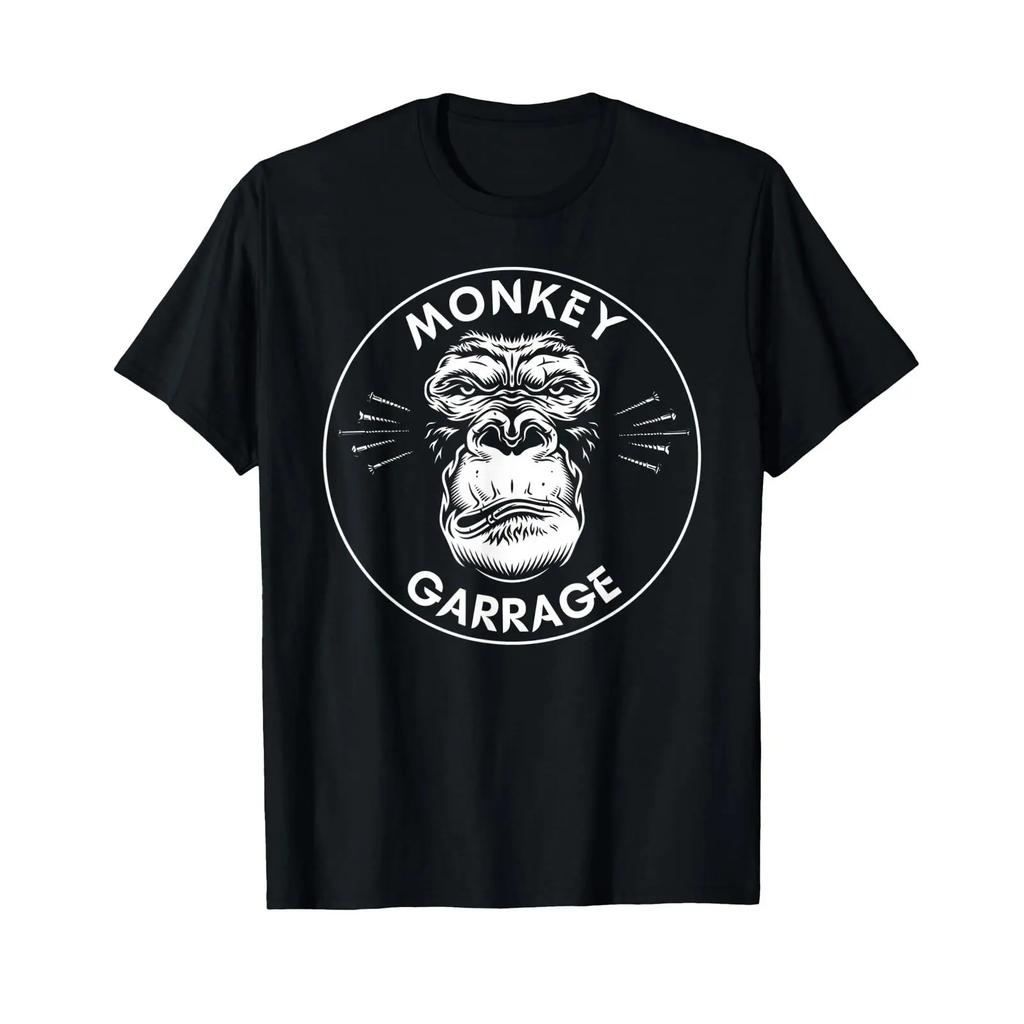 Monkey Garage Gas Station Screwed Up Ape Head T Shirt Vintage Homme Stretched Fashion Slightly Stylish Versatile