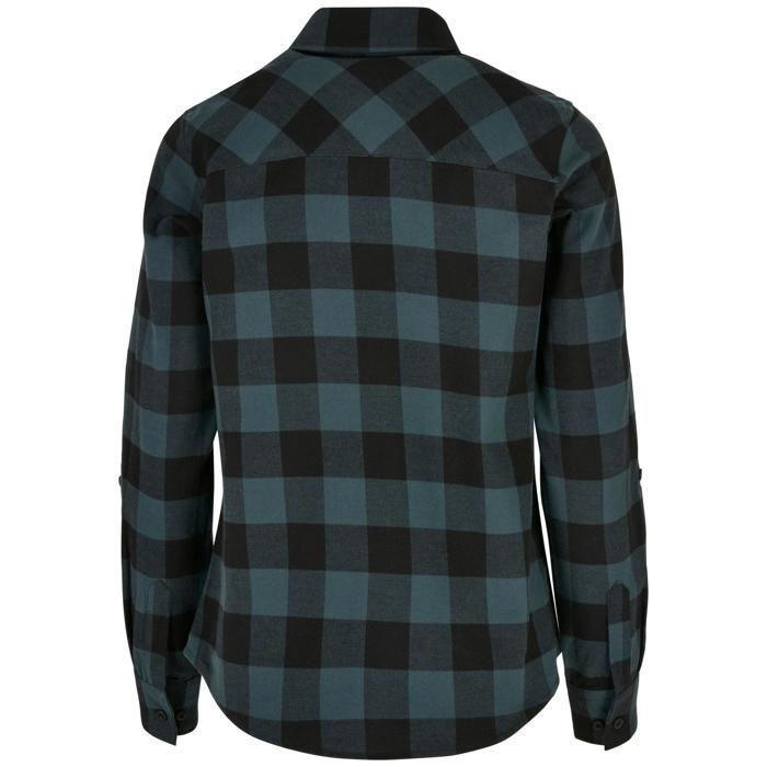 Chemise en flanelle - URBAN CLASSICS - Turnup Flanell - Ajustée - Manches longues - 100% coton