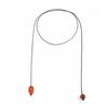 Salircon 4 Colors Simple Irregular Resin Bead Pendant Choker Necklace Women Black Wax Rope Adjustable Sweater Chain Jewelry Gift