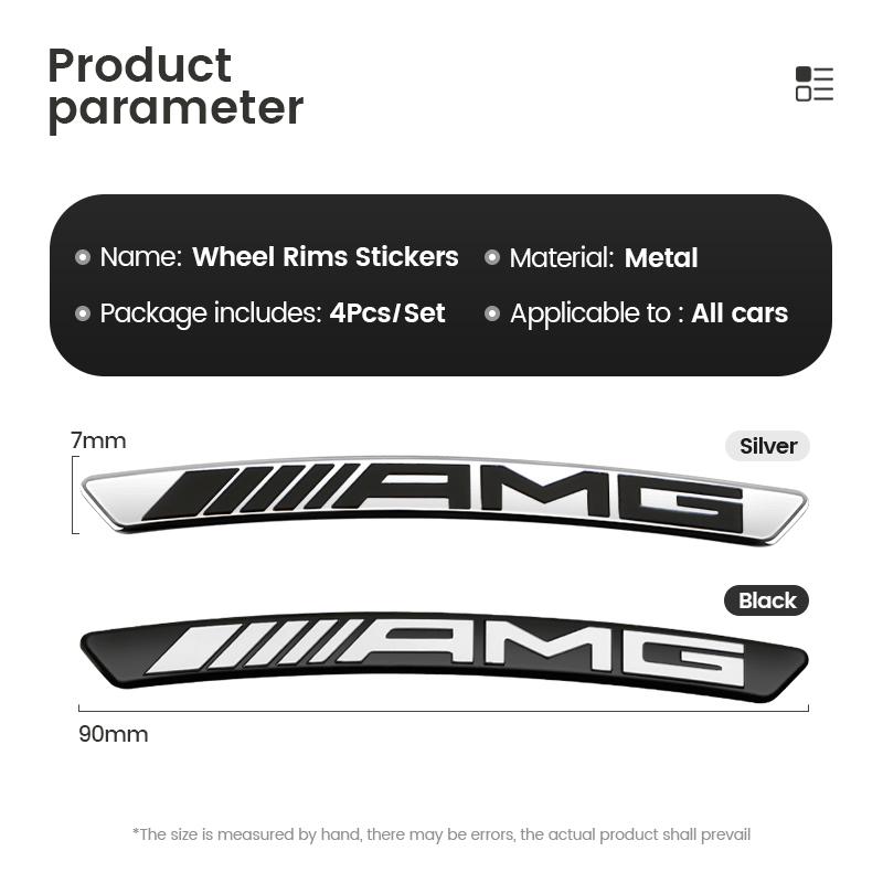 4PCS Car Wheel Rim Sticker For Mercedes Benz AMG GLC X253 A200 260I W206 W447 W213 W220 S500 W106 CLA W140 W168 W108 CLK GLA GLK