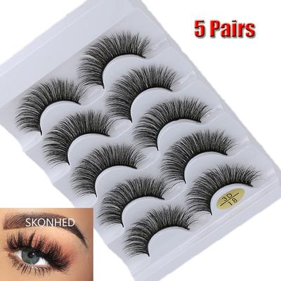 Natural Long Fluffy Multilayers  False Eyelashes Eye Lash Extension 3D Faux Mink Hair Criss-cross