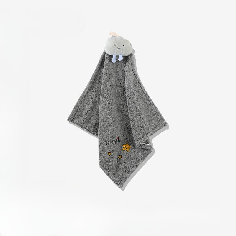 

Утолщенное коралловое флисовое полотенце для рук, впитывающее полотенце, симпатичный носовой платок, вышитое полотенце для рук, квадратное полотенце 40*40CM