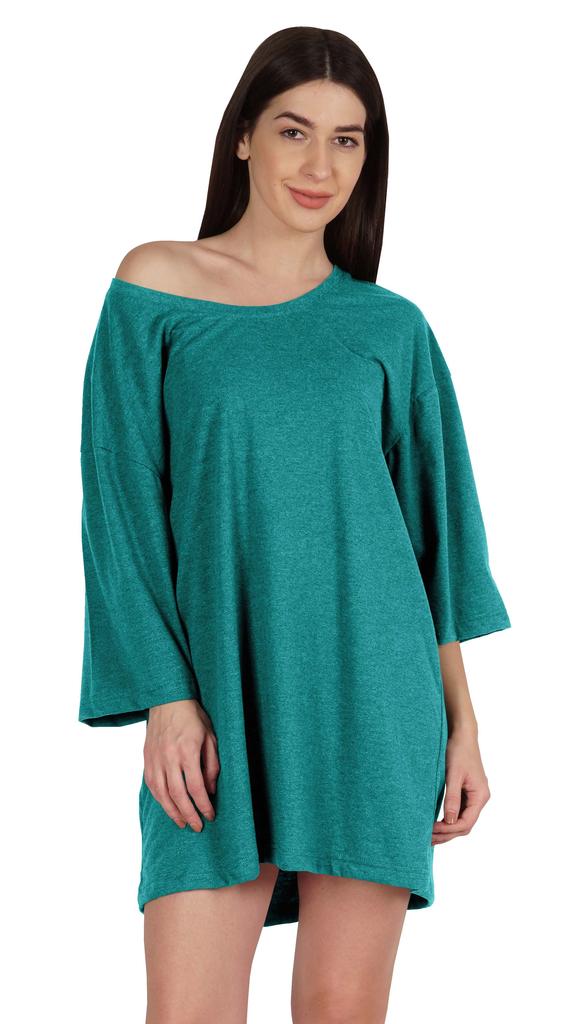Inkmeso Solid Boyfriend T-Shirt Top For Women Loose Fit Long Sleep Shirt Tee