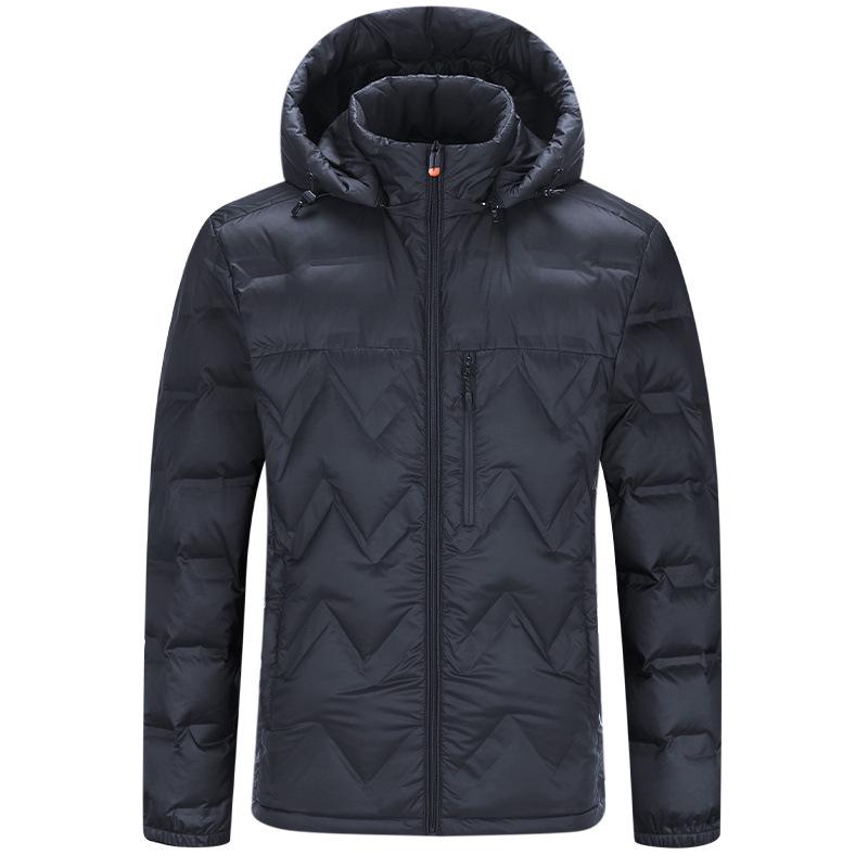 Unisex Winter Warm Graphene Hooded Down Jacket - Lightweight, Windproof, 90% White Duck Down. L