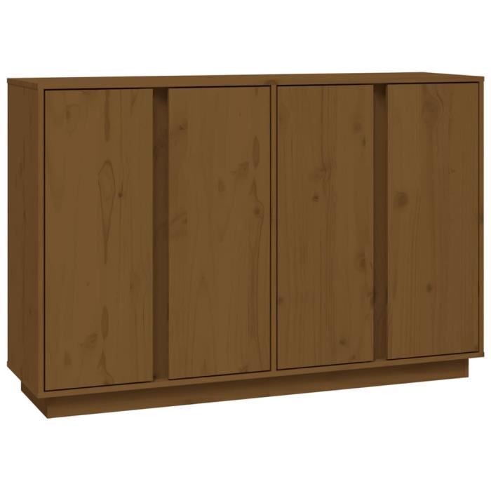 814497 vidaXL Buffet Honey Brown 120x35x80 Cm Solid Pine Wood