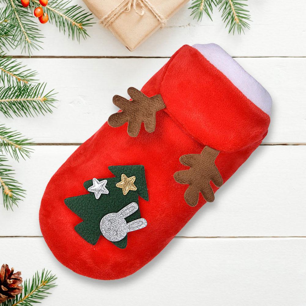 Pet Dog Clothes Autumn Keeps Warm in Winter Flannel Festive Clothes Dog Cat Deer Christmas Tree Clothes New Year Gifts Elk