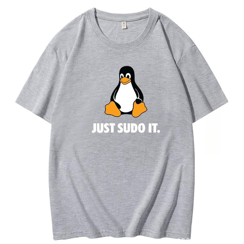 Prostě to Sudo Udělej Tričko Vtipné pro Muže Linuxový Operační Systém Tučňák Styl Oblečení Vrcholy Trička s Krátkým Rukávem Letní Prodyšný Vrchol