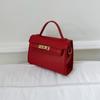Summer New Versatile Oil Wax Leather Fashion Small Square Bag Femininity Commuting Simple Personality Casual Messenger Bag