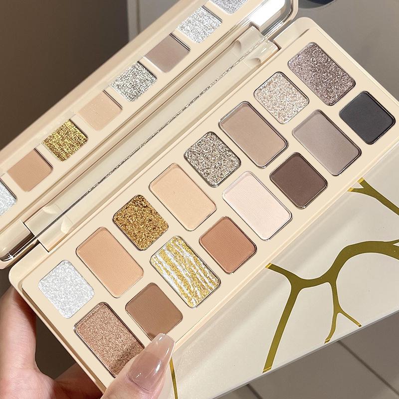 True Colors 16-Color Eyeshadow Palette: Matte, Shimmer, and Glitter for Cosplay, Stage, and Student Makeup.